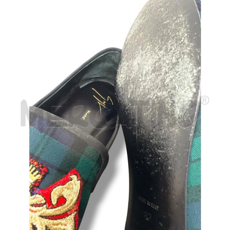 MOCASSINI UOMO GIUSEPPE ZANOTTI TARTAN VERDE BLU | Mercatino dell'Usato Rivoli 5