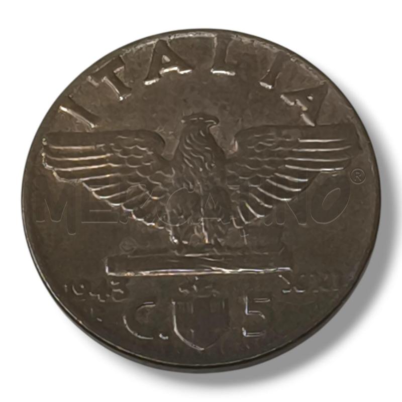 MONETA 5 CENT 1943 AQUILA VITTORIO EMANUELE III | Mercatino dell'Usato Rivoli 1