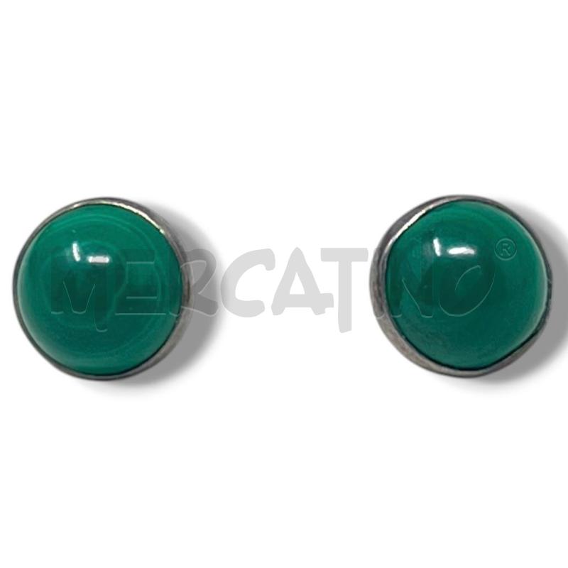 ORECCHINI ARG 925 MALACHITE TONDI | Mercatino dell'Usato Rivoli 1