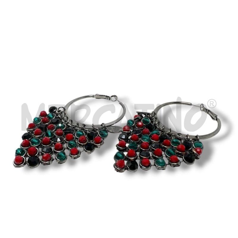 ORECCHINI SODINI PIETRE ROSSE NERE VERDI | Mercatino dell'Usato Rivoli 3