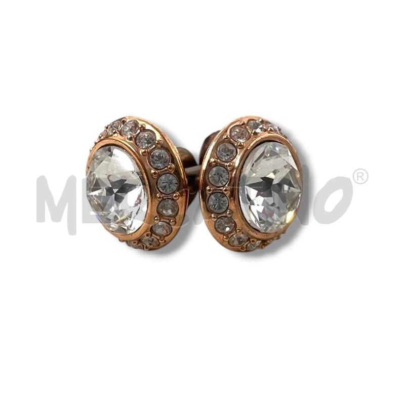 ORECCHINI SWAROVSKI ROTONDI CRISTALLO BORDO DORATO PAVÈ | Mercatino dell'Usato Rivoli 3