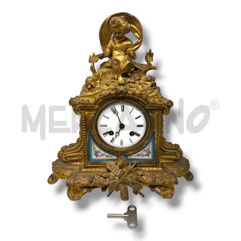 OROLOGIO DA CAMINO STILE LUIGI XVI BRONZO DORATO  | Mercatino dell'Usato Rivoli 1