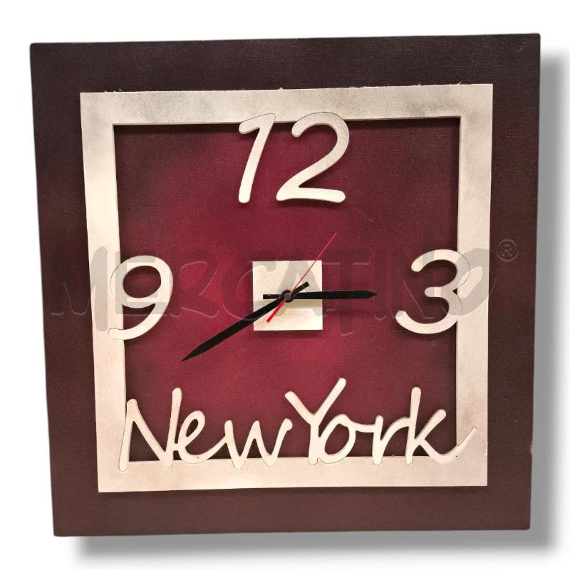 OROLOGIO DA PARETE CANVAS NEW YORK ROSSO 50X50 | Mercatino dell'Usato Rivoli 1