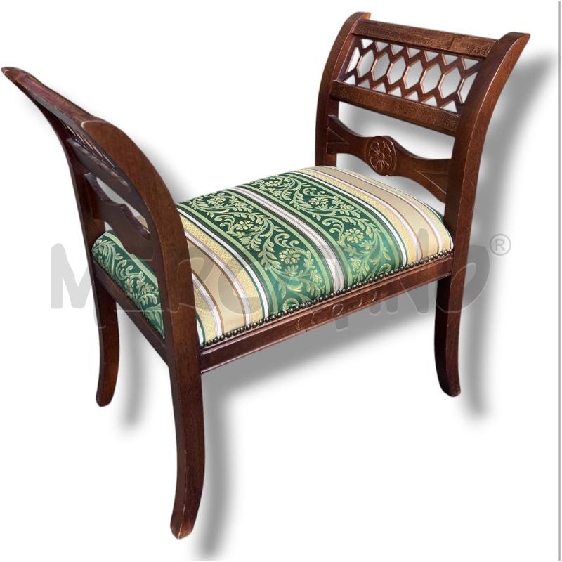 PANCHETTA BARCHETTA LEGNO CUSCINO VERDE 70X38XH65  | Mercatino dell'Usato Rivoli 3