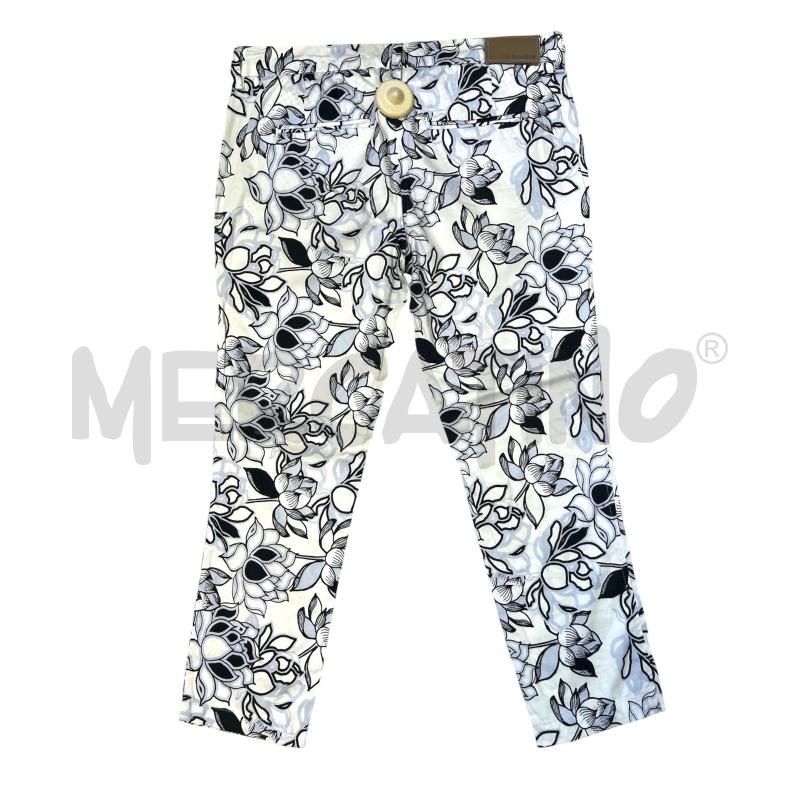 PANTALONE DONNA CAFENOIR BIANCHI FIORI AZZURRI | Mercatino dell'Usato Rivoli 2