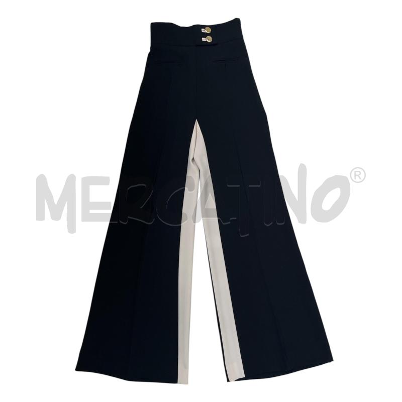 PANTALONE DONNA ELISABETTA FRANCHI NERO BANDA INTERNA PANNA | Mercatino dell'Usato Rivoli 1