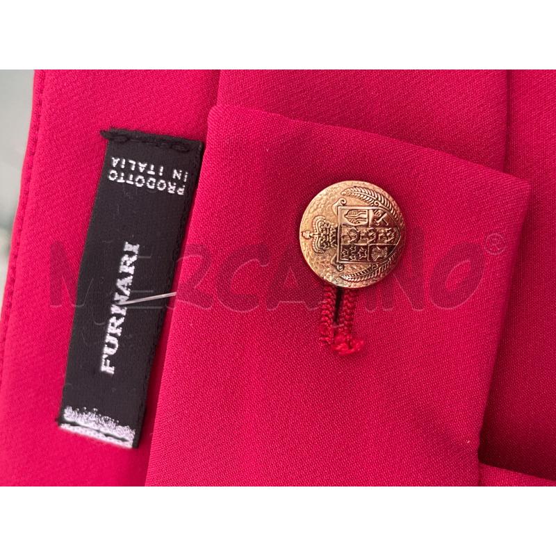 PANTALONE DONNA FURNARI ROSSO PALAZZO BOTTONI DORATI | Mercatino dell'Usato Rivoli 3