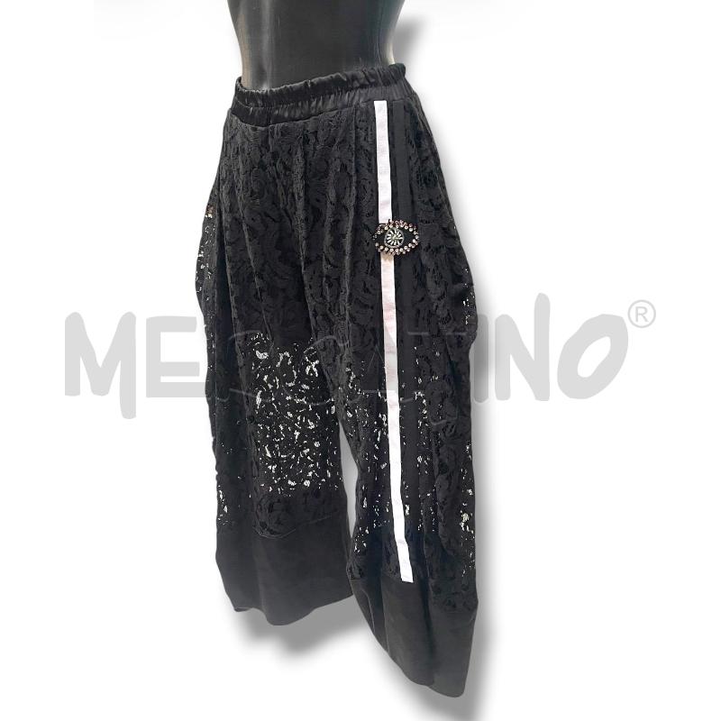 PANTALONE DONNA LES BOURDELLES DES  GARCONS NERI PIZZO TRASPARENTI | Mercatino dell'Usato Rivoli 2