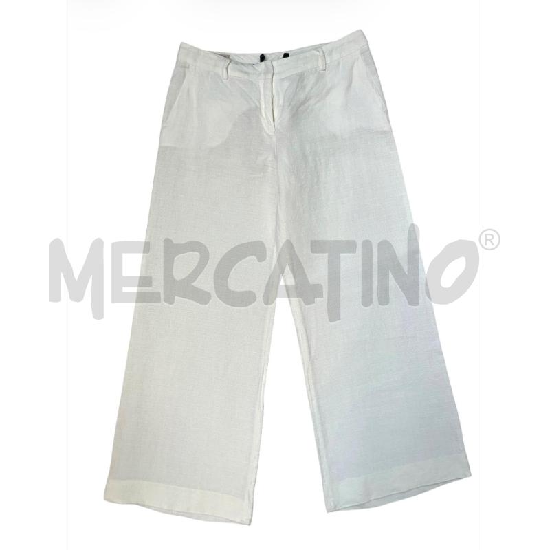 PANTALONE DONNA MAXMARA BIANCO 100 LINO | Mercatino dell'Usato Rivoli 1