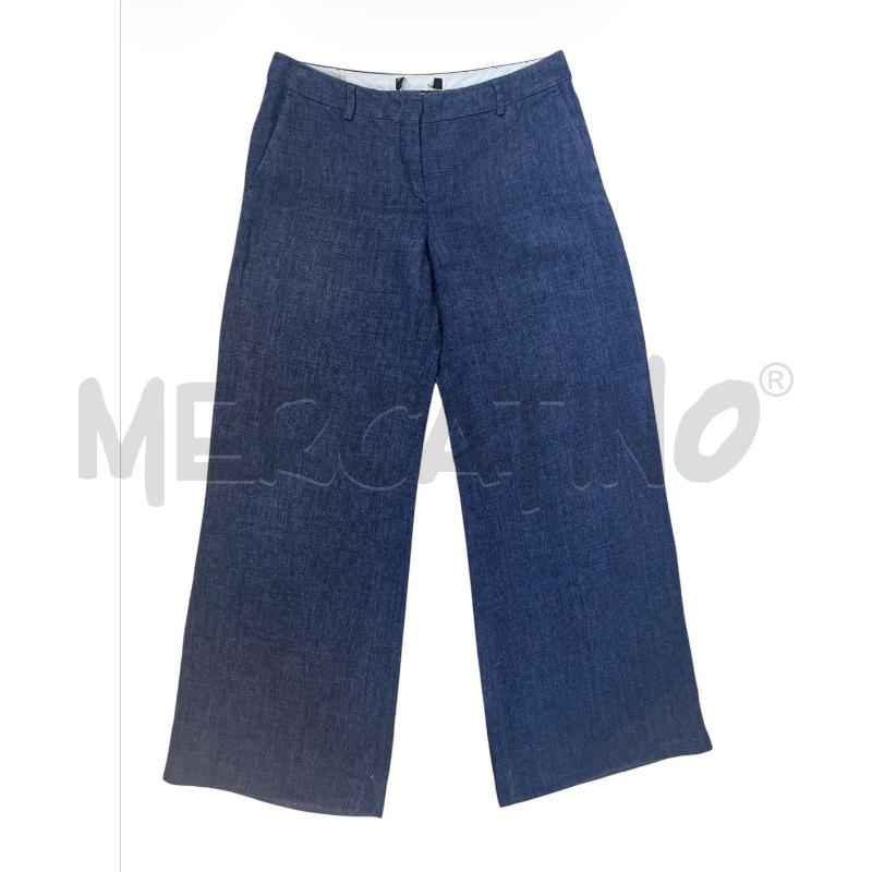 PANTALONE DONNA MAXMARA BLU MELANGE 100 LINO | Mercatino dell'Usato Rivoli 1