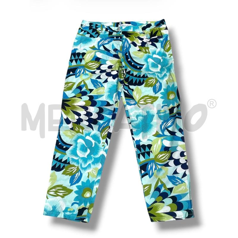 PANTALONE DONNA MAX MARA FOGLIE FIORI AZZURRI VERDI | Mercatino dell'Usato Rivoli 1