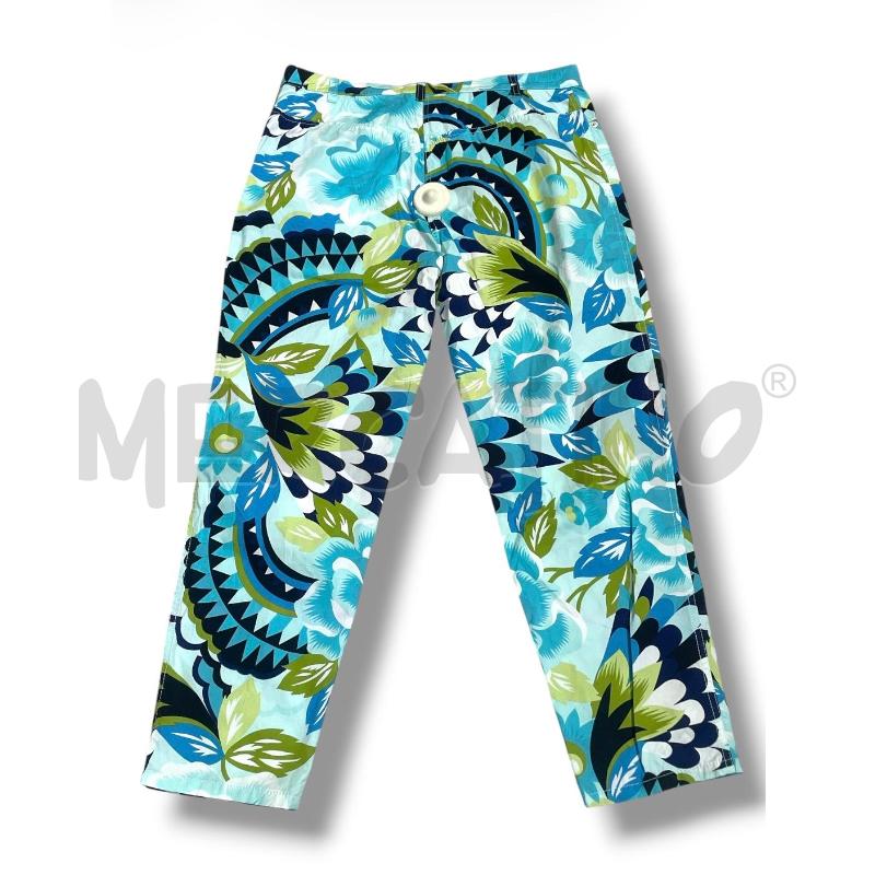 PANTALONE DONNA MAX MARA FOGLIE FIORI AZZURRI VERDI | Mercatino dell'Usato Rivoli 2