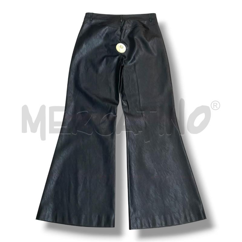 PANTALONE DONNA REBELQUEEN NERO SIMILPELLE PALAZZO | Mercatino dell'Usato Rivoli 2