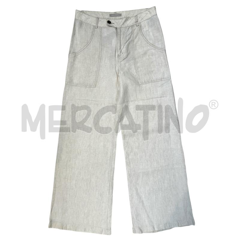 PANTALONE DONNA STEFANEL 100 LINO CREMA  | Mercatino dell'Usato Rivoli 1