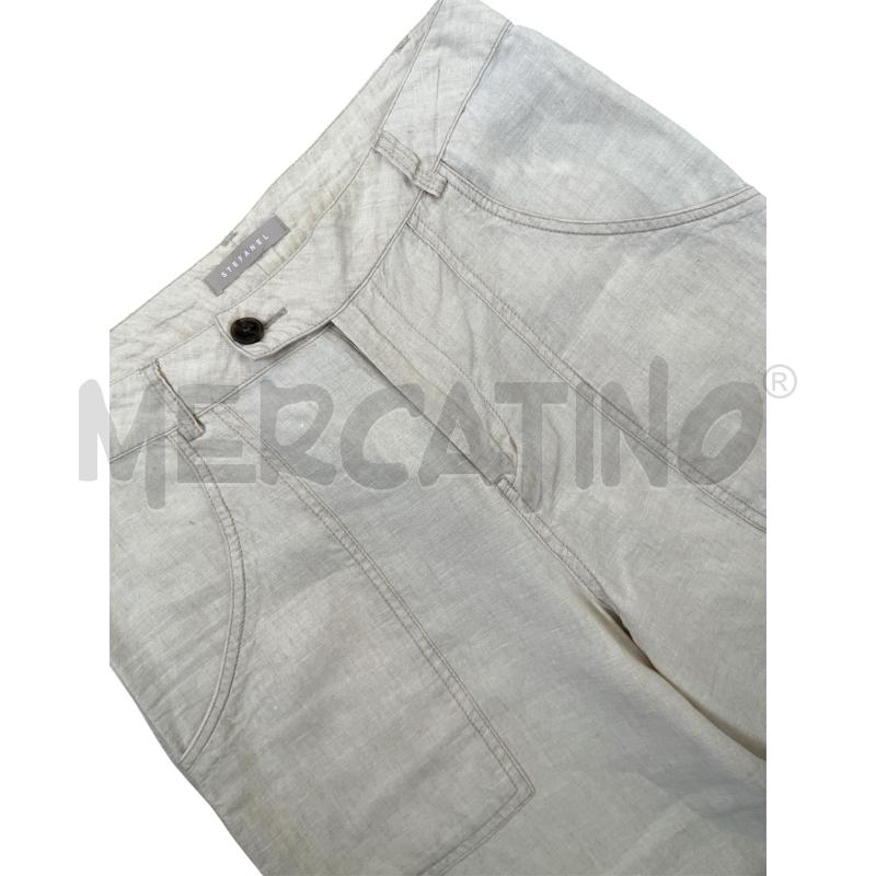 PANTALONE DONNA STEFANEL 100 LINO CREMA  | Mercatino dell'Usato Rivoli 3
