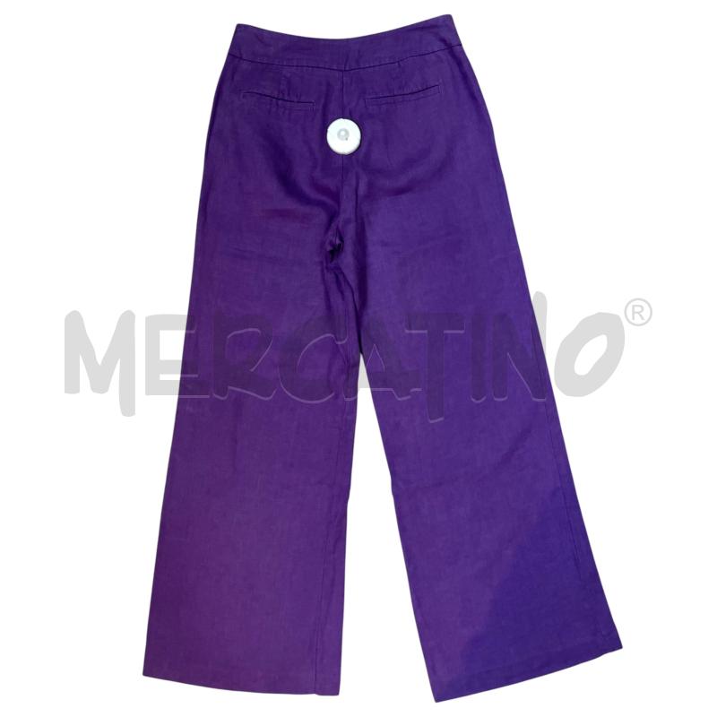 PANTALONE DONNA STEFANEL 100 LINO VIOLA PALAZZO | Mercatino dell'Usato Rivoli 2