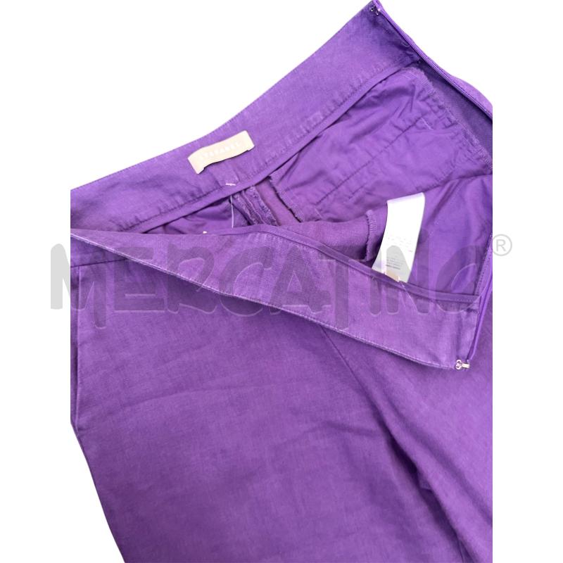 PANTALONE DONNA STEFANEL 100 LINO VIOLA PALAZZO | Mercatino dell'Usato Rivoli 3