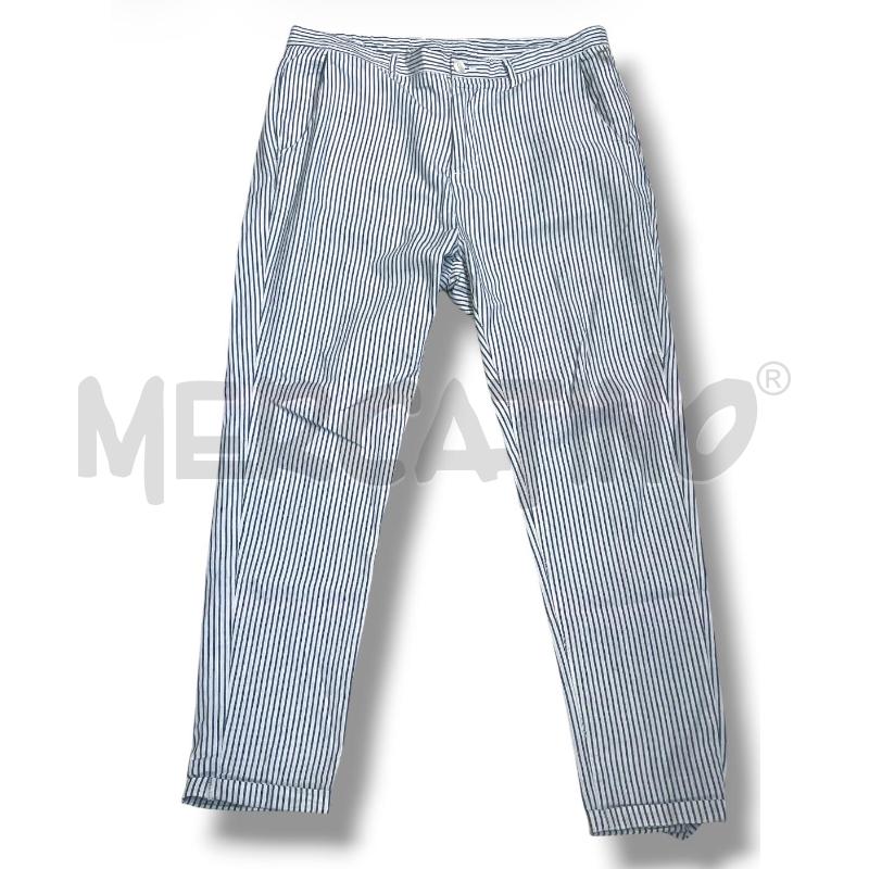 PANTALONE UOMO INTELLIGENT BIANCO RIGHE BLU | Mercatino dell'Usato Rivoli 1