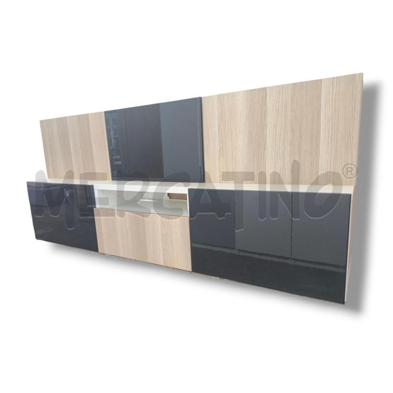 PARETE ATTREZZATA NERA LEGNO BESTA IKEA 180X41 | Mercatino dell'Usato Rivoli 1