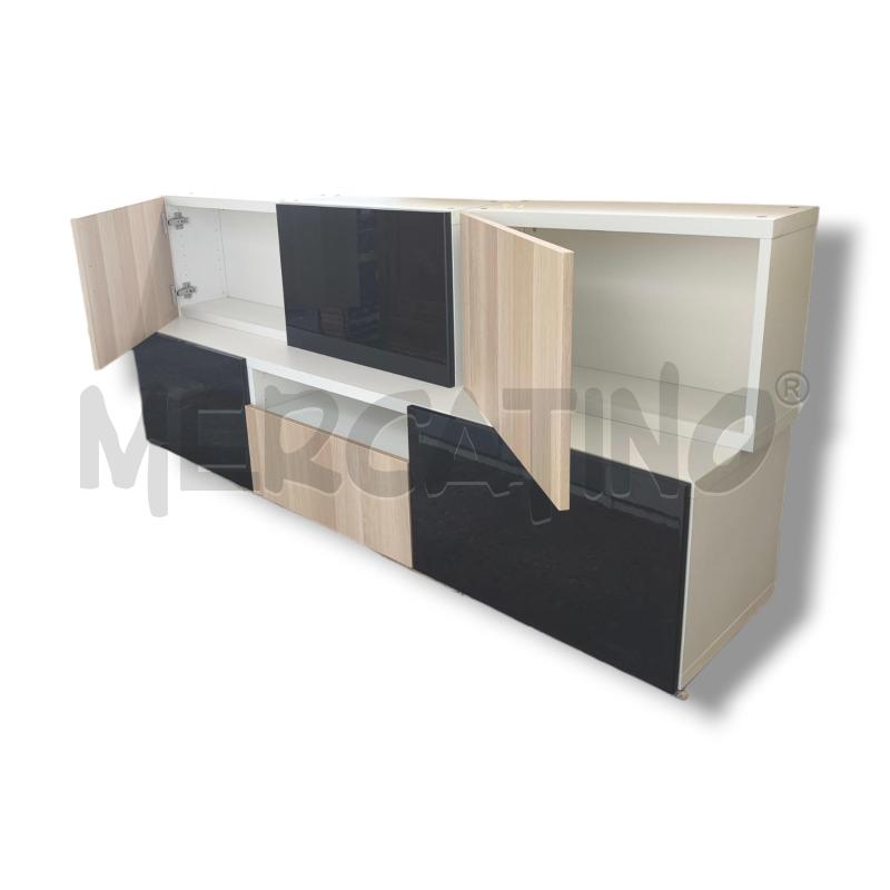 PARETE ATTREZZATA NERA LEGNO BESTA IKEA 180X41 | Mercatino dell'Usato Rivoli 2