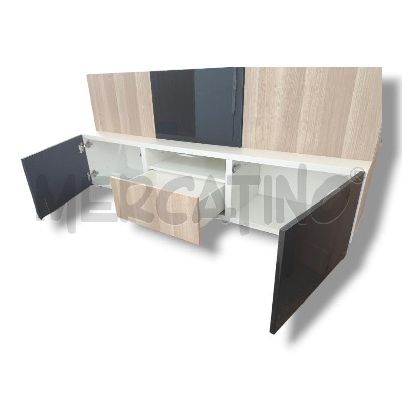 PARETE ATTREZZATA NERA LEGNO BESTA IKEA 180X41 | Mercatino dell'Usato Rivoli 3