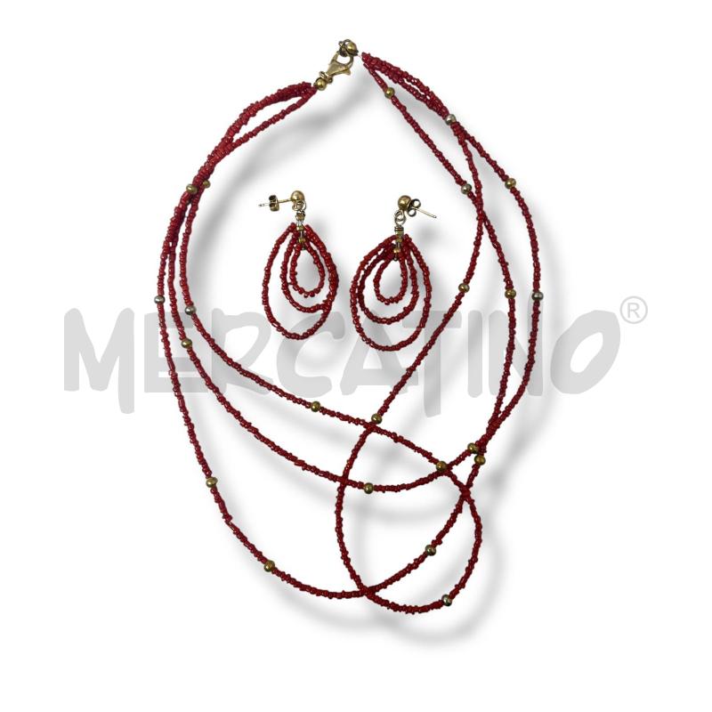 PARURE ARG 925 CORALLO ORECCHINI COLLANA | Mercatino dell'Usato Rivoli 1