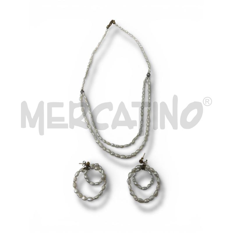 PARURE ARG 925 PERLE DI FIUME COLLANA CON ORECCHINI | Mercatino dell'Usato Rivoli 1
