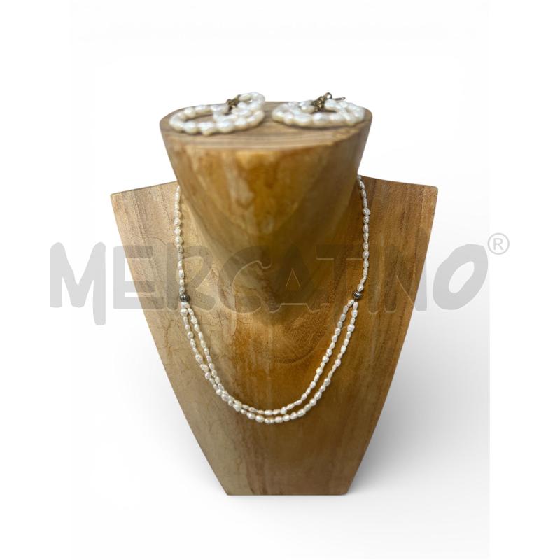 PARURE ARG 925 PERLE DI FIUME COLLANA CON ORECCHINI | Mercatino dell'Usato Rivoli 2