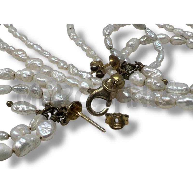 PARURE ARG 925 PERLE DI FIUME COLLANA CON ORECCHINI | Mercatino dell'Usato Rivoli 3