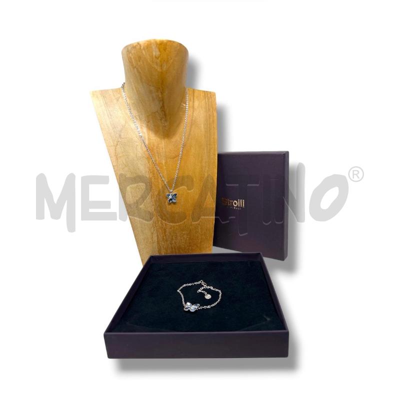 PARURE STROILI COLLANA+BRACCIALE FARFALLA CRISTALLI BLU | Mercatino dell'Usato Rivoli 2