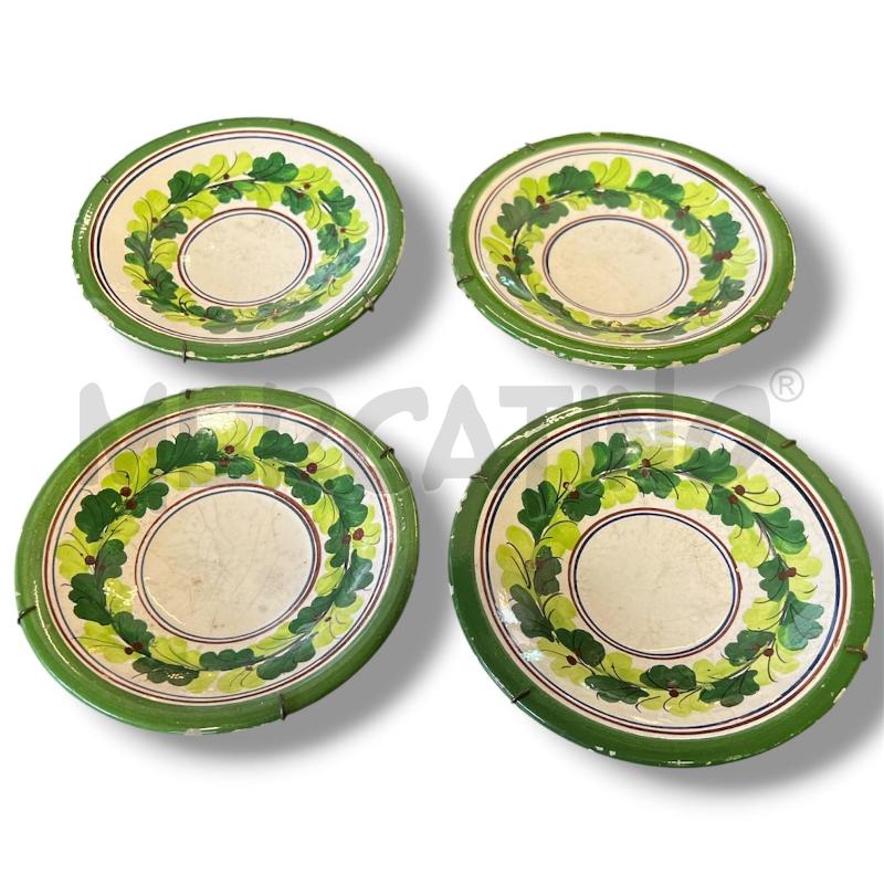 PIATTINI PZ. 4 CAPODIMONTE FOGLIE VERDI 16CM | Mercatino dell'Usato Rivoli 1