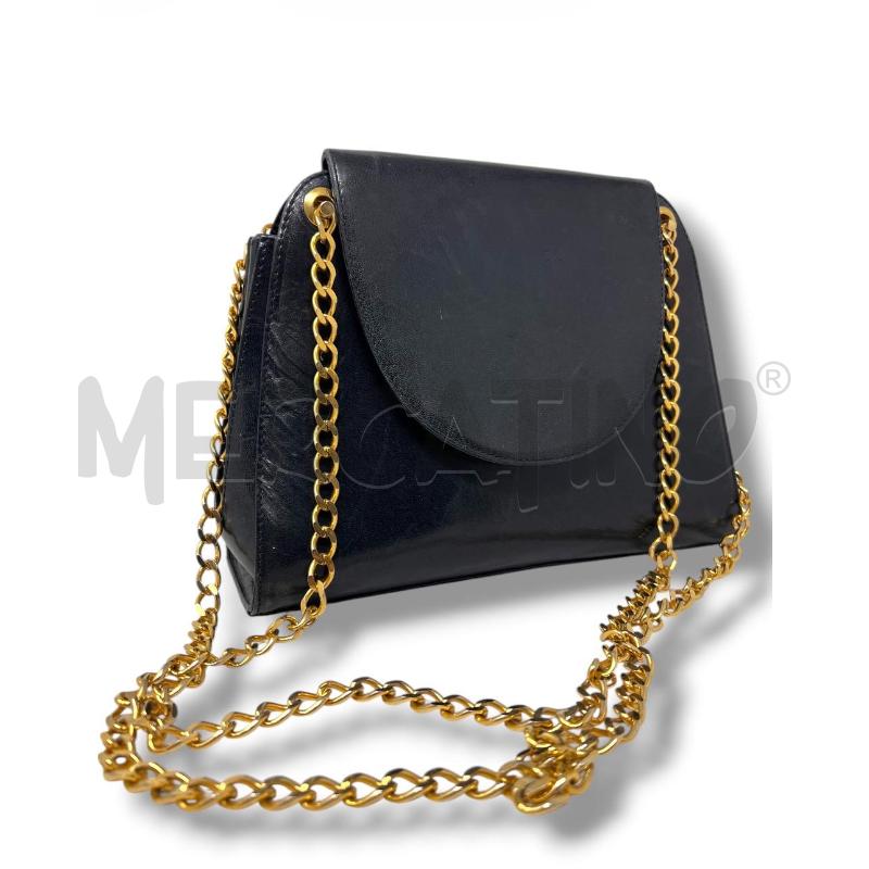 POCHETTE BRUNO MAGLI PELLE BLU SCURA CATENA DORATA | Mercatino dell'Usato Rivoli 2