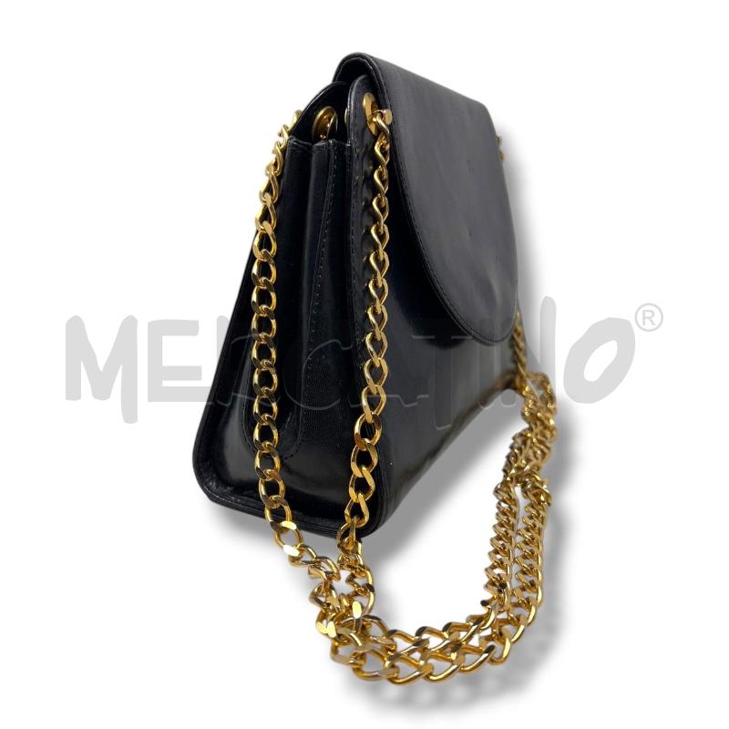 POCHETTE BRUNO MAGLI PELLE BLU SCURA CATENA DORATA | Mercatino dell'Usato Rivoli 3