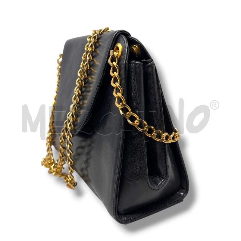 POCHETTE BRUNO MAGLI PELLE BLU SCURA CATENA DORATA | Mercatino dell'Usato Rivoli 4