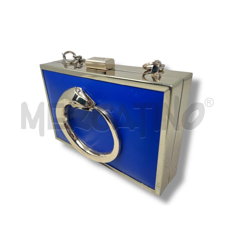POCHETTE CLUTCH CAVALLI CLASS BLU ELETTRICO SERPENTE | Mercatino dell'Usato Rivoli 1