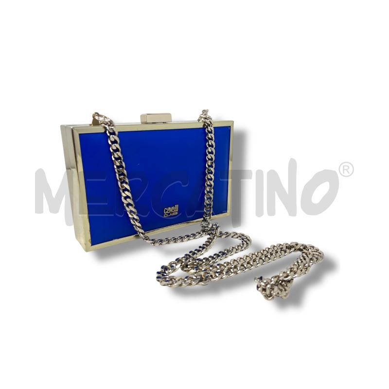 POCHETTE CLUTCH CAVALLI CLASS BLU ELETTRICO SERPENTE | Mercatino dell'Usato Rivoli 2