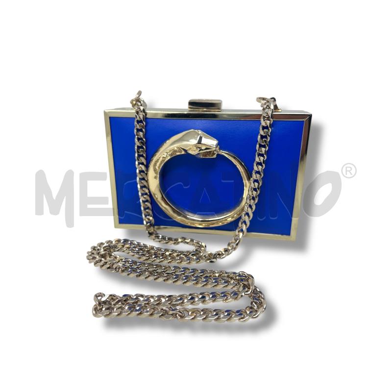 POCHETTE CLUTCH CAVALLI CLASS BLU ELETTRICO SERPENTE | Mercatino dell'Usato Rivoli 5