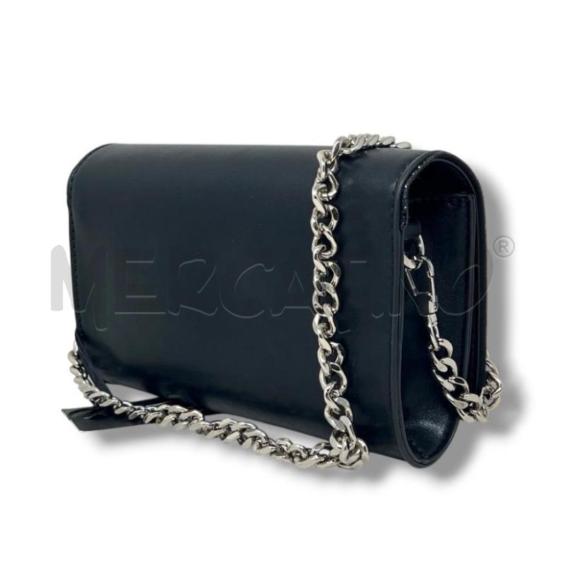 POCHETTE CULT NELLY NERA SMALL FLAP BAG LOGO SILVER | Mercatino dell'Usato Rivoli 2