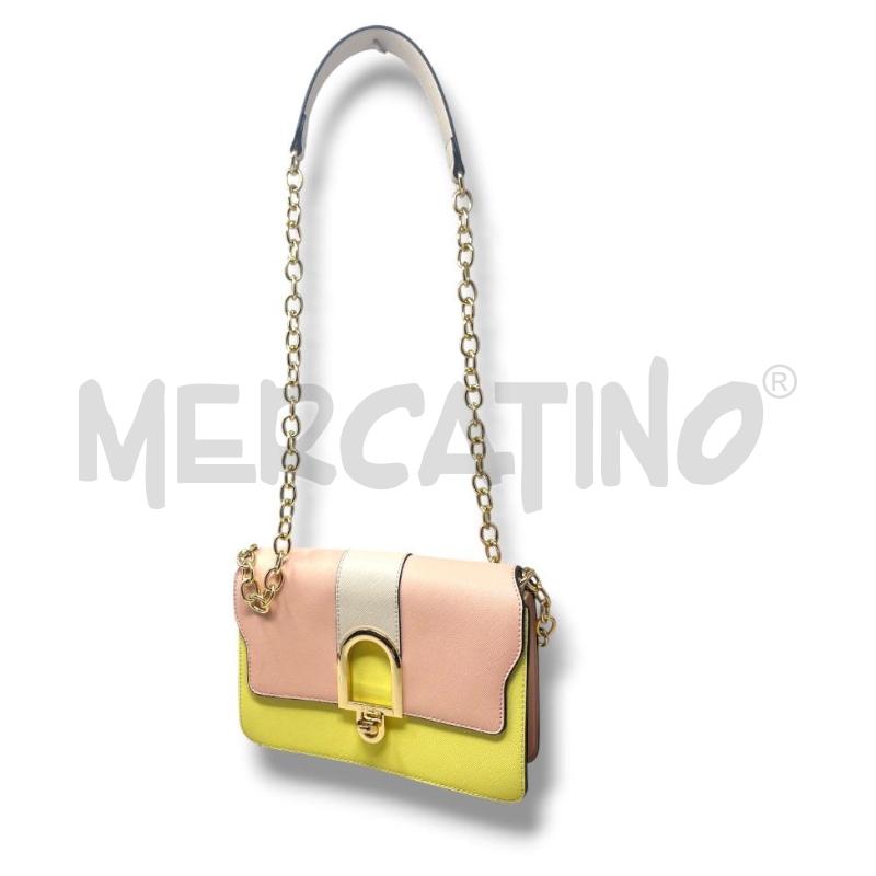 POCHETTE GAUDI ROSA GIALLO TRACOLLA CATENA | Mercatino dell'Usato Rivoli 1