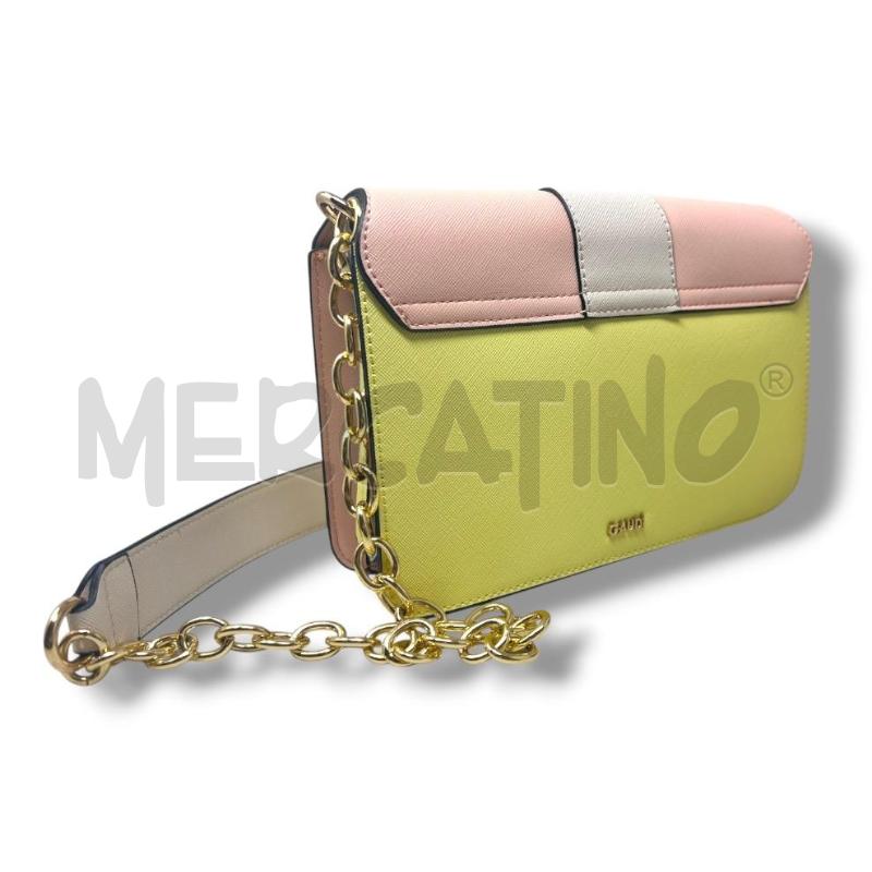 POCHETTE GAUDI ROSA GIALLO TRACOLLA CATENA | Mercatino dell'Usato Rivoli 3