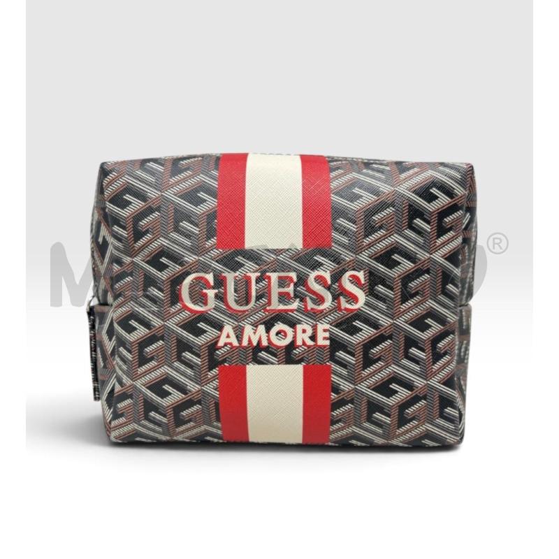 POCHETTE GUESS AMORE MARRONE GEOMETRIE | Mercatino dell'Usato Rivoli 1