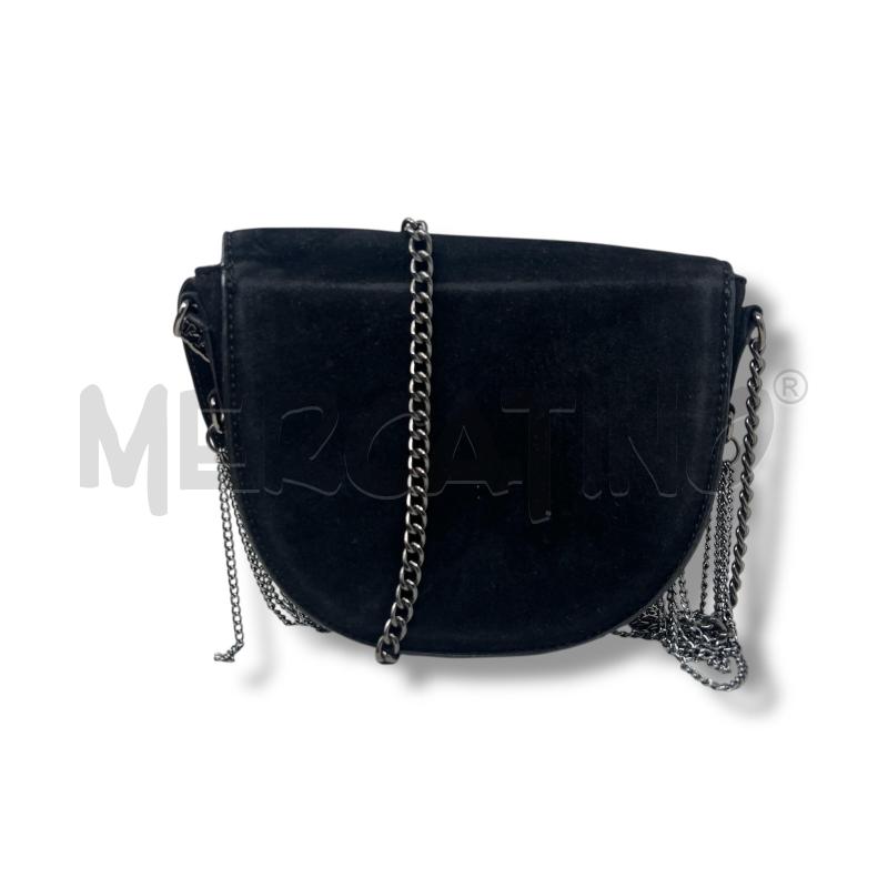 POCHETTE JIJIL SCAMOSCIATA NERA FRANGE CATENE | Mercatino dell'Usato Rivoli 3