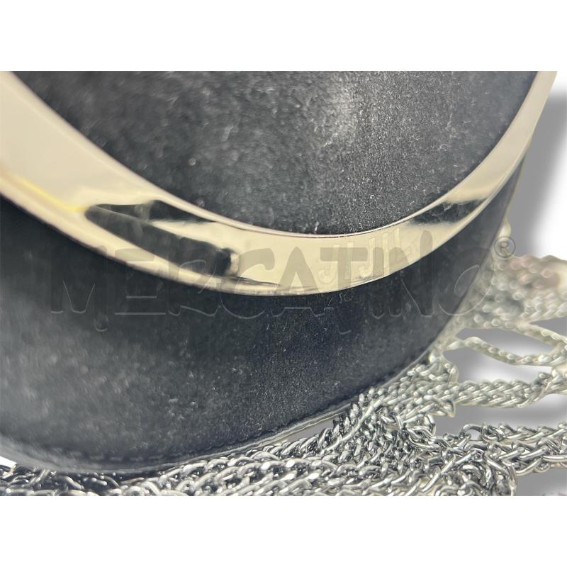 POCHETTE JIJIL SCAMOSCIATA NERA FRANGE CATENE | Mercatino dell'Usato Rivoli 4