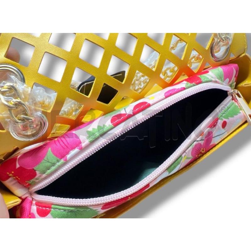 POCHETTE MAGIC BAGS GIALLA ECOPELLE RETATA  | Mercatino dell'Usato Rivoli 3