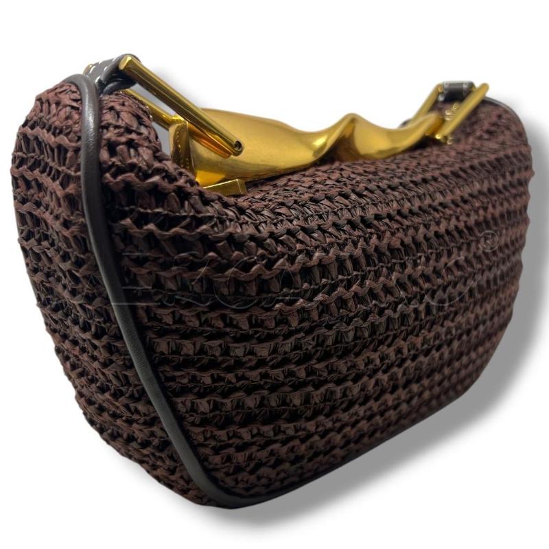 POCHETTE ZARA MARR PAGLIA MANICO SPIRALE DORATA | Mercatino dell'Usato Rivoli 2