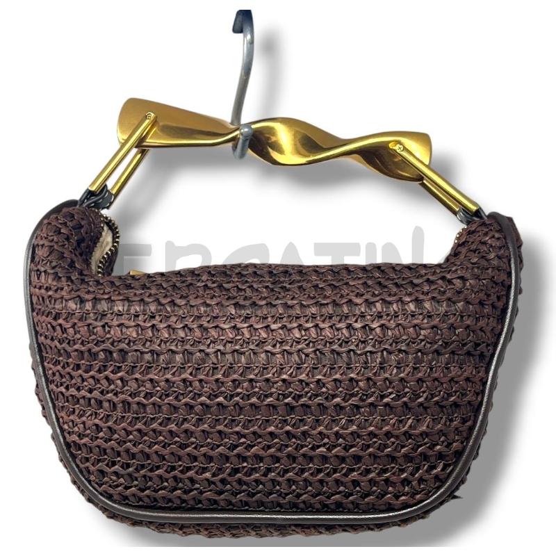 POCHETTE ZARA MARR PAGLIA MANICO SPIRALE DORATA | Mercatino dell'Usato Rivoli 3