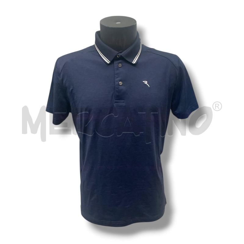 POLO UOMO CHERVO BLU NAVY BORDINI BIANCHI | Mercatino dell'Usato Rivoli 1