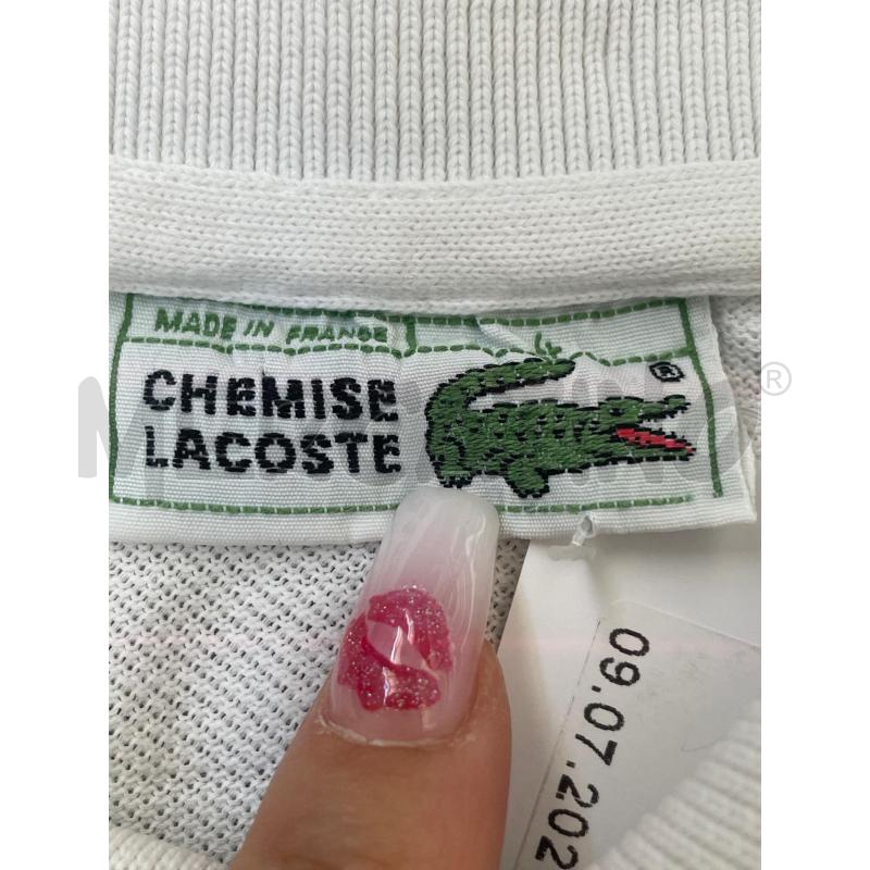 POLO UOMO LACOSTE BIANCA TASCHINO QUADRI BLU | Mercatino dell'Usato Rivoli 3