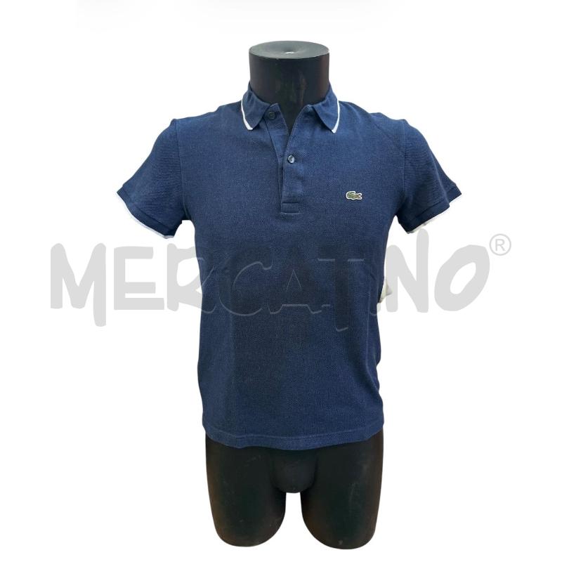 POLO UOMO LACOSTE EFFETTO DENIM COLLETTO BORDO BIANCO | Mercatino dell'Usato Rivoli 1