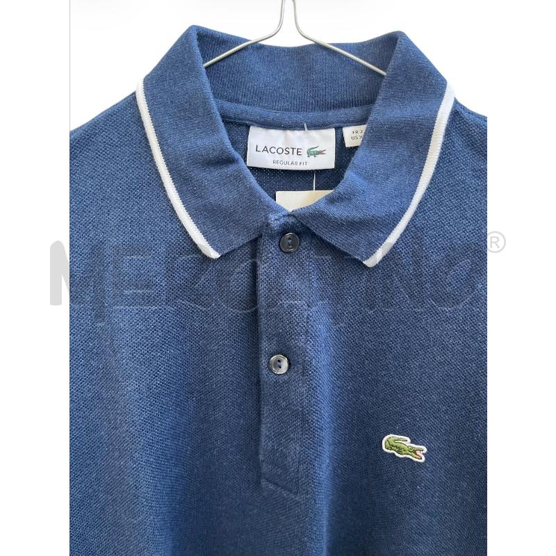 POLO UOMO LACOSTE EFFETTO DENIM COLLETTO BORDO BIANCO | Mercatino dell'Usato Rivoli 3